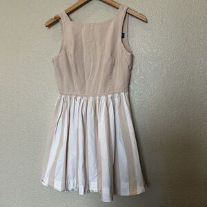 American Apparel Dress Light pink And White Stripe Open Back Size Small